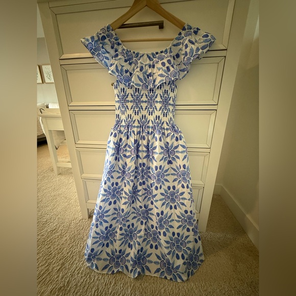Hill House Akilah Blue Shell Midi Dress Size S - Picture 6 of 8